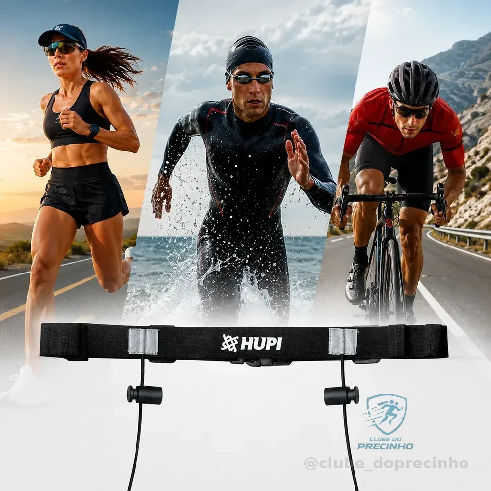 Cinto Porta Número Corrida Triathlon Ciclismo Hupi All Black Preto