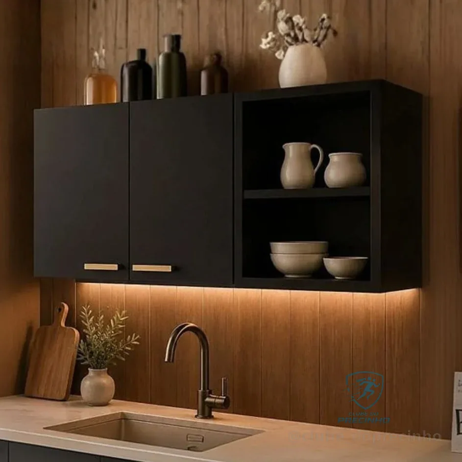 Armário De Cozinha Multiuso Aéreo C/ Nicho Moderno Ajl Store