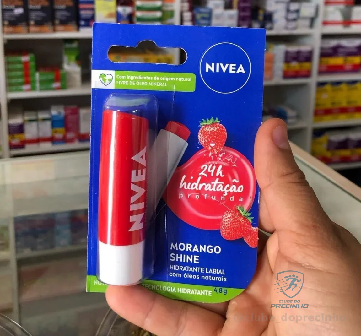 NIVEA Hidratante Labial Morango Shine 4,8g