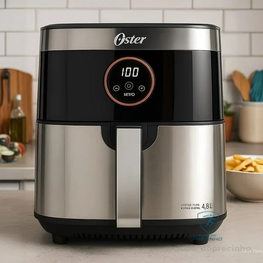 Fritadeira Air Fryer Sem Óleo Ofrt660 Preta/inox Oster 4,8l 127V
