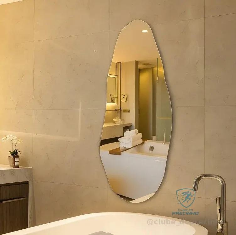 Espelho Orgânico 70cm Decoração Lapidado Design Moderno Luxo