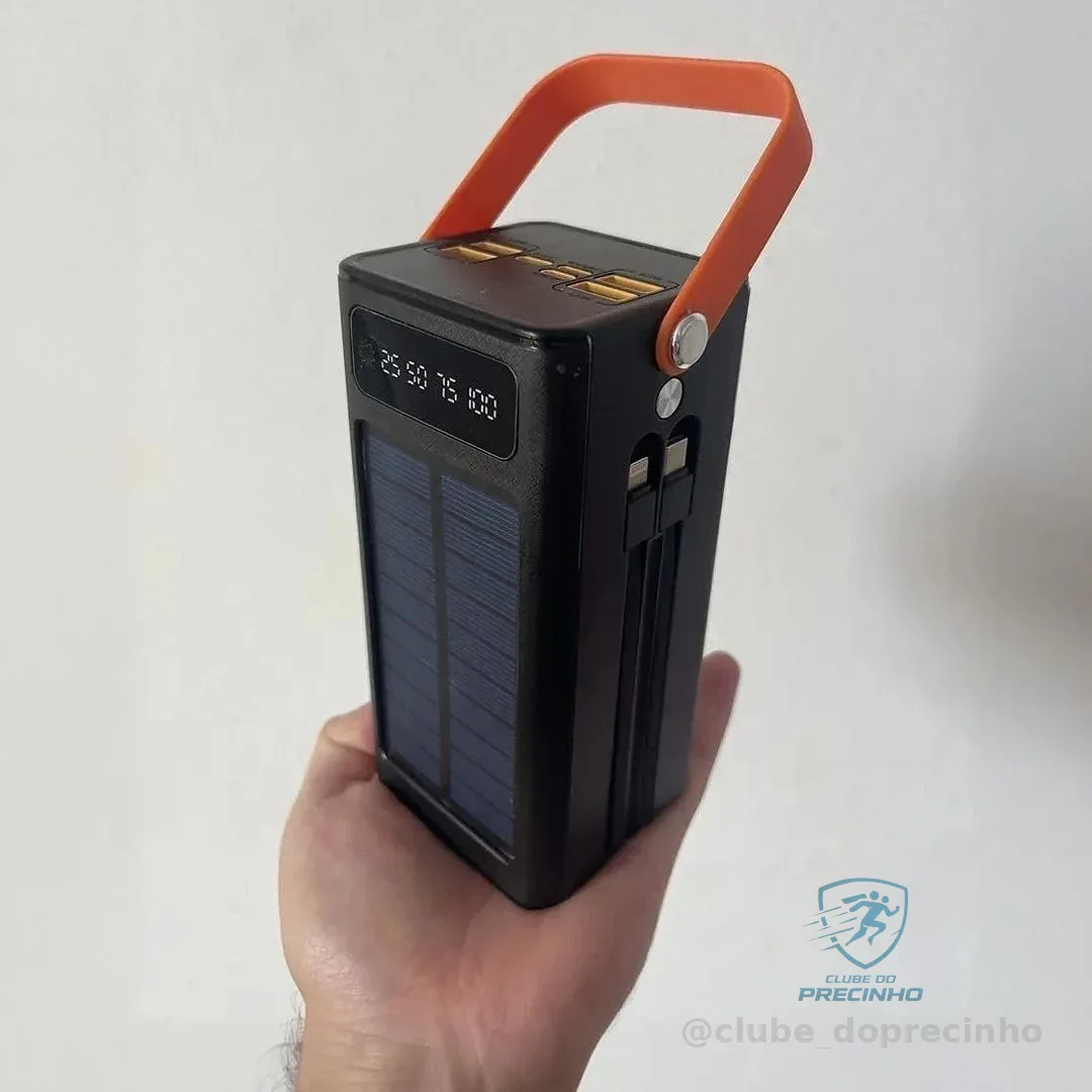 Carregador Portátil Power Bank Solar Turbo 50.000mah Rápido