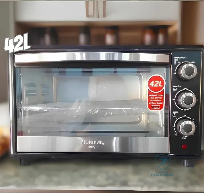 MONDIAL Forno Elétrico 42L Family II, Preto/Inox, 1600W, 220V - FR-42