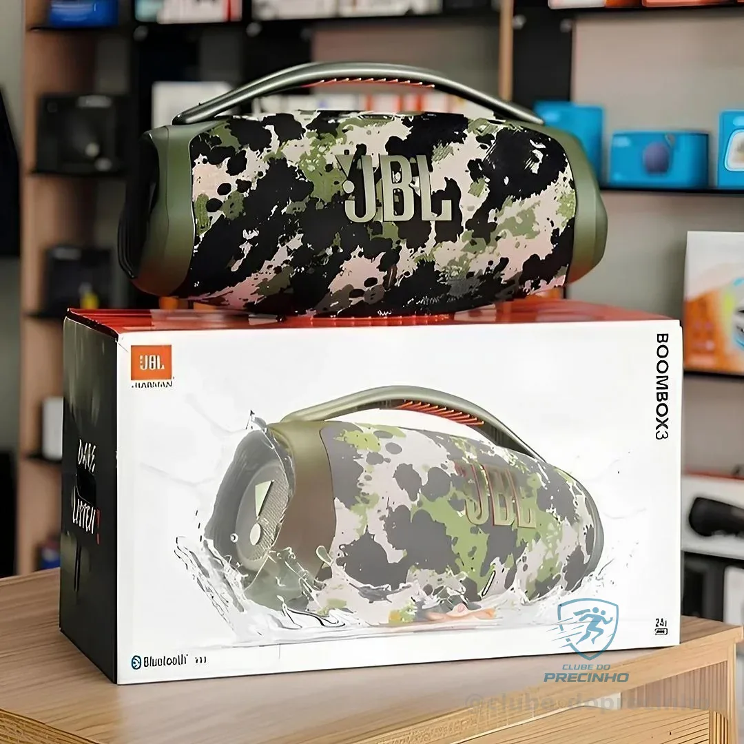 JBL, Caixa de Som, Boombox 3, Bluetooth, À Prova D'água e Poeira - Camuflada