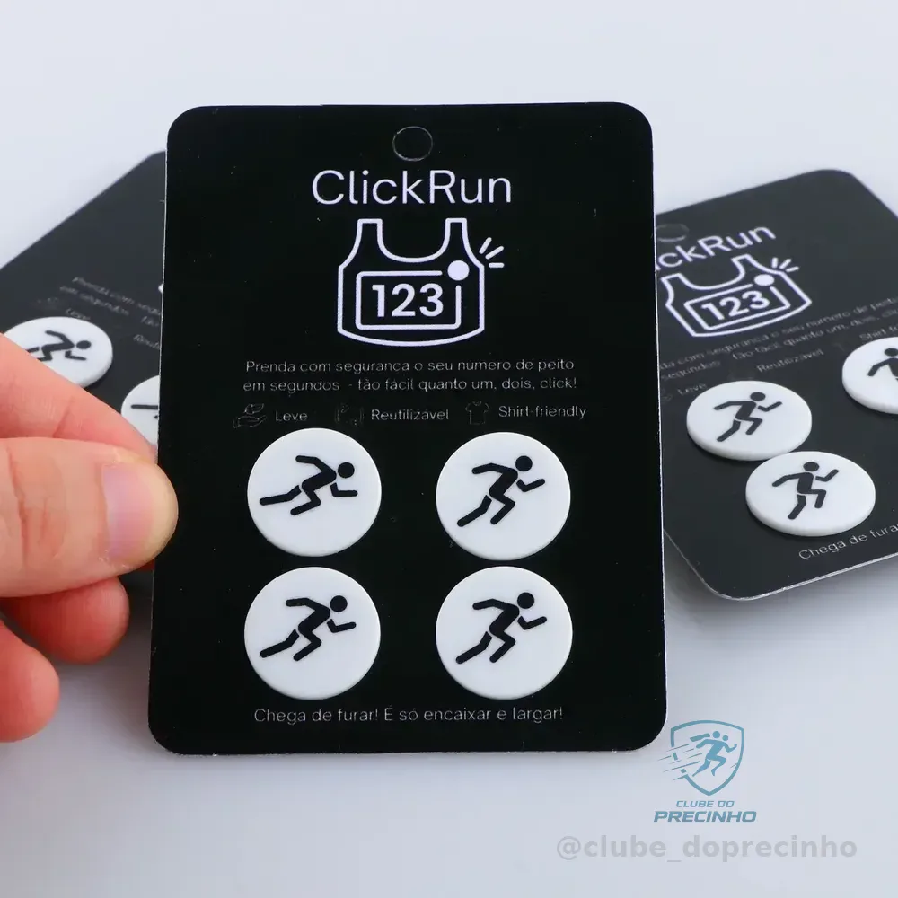 Botão Porta Número Para Corrida - Clickrun Branco Único