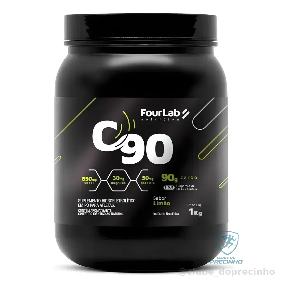 Carboidrato Em Pó C90 Fourlab Ciclismo Pote 1 Kilo Sabor Limão Evita Câimbras E Desidratação