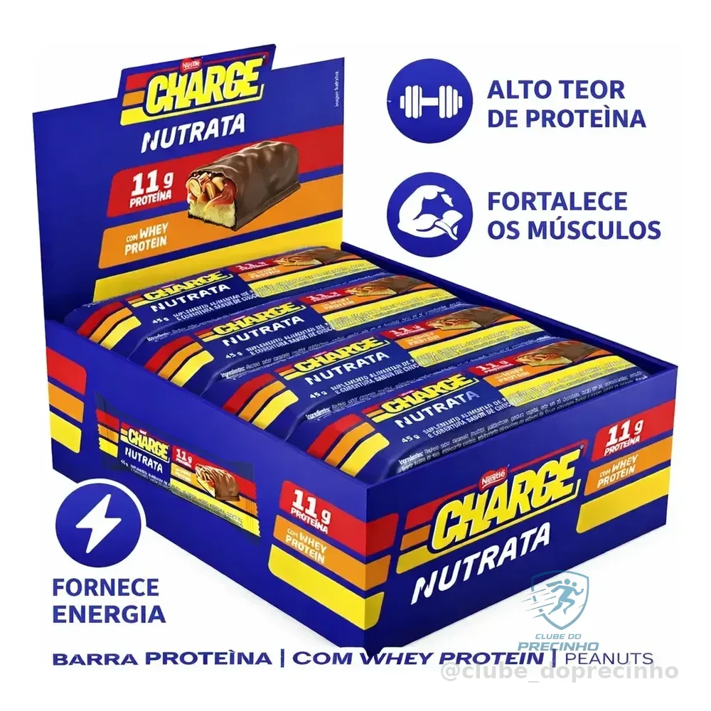Barra Proteína Charge Nestle Com Whey Protein Kit 12un | 45g Nutrata