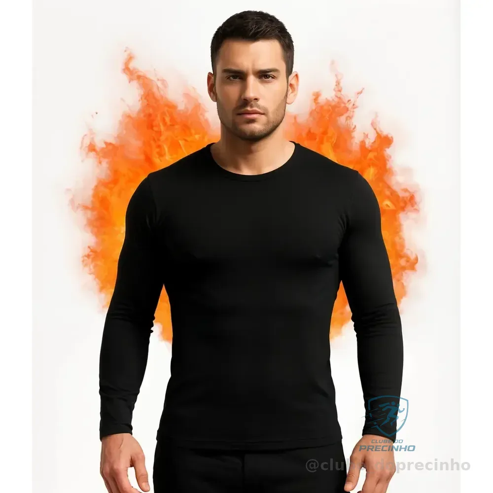 Camisa Blusa Térmica Feminina Masculina Segunda Pele Frio  Preto Camisa Térmica G Blusa De Frio Masculina