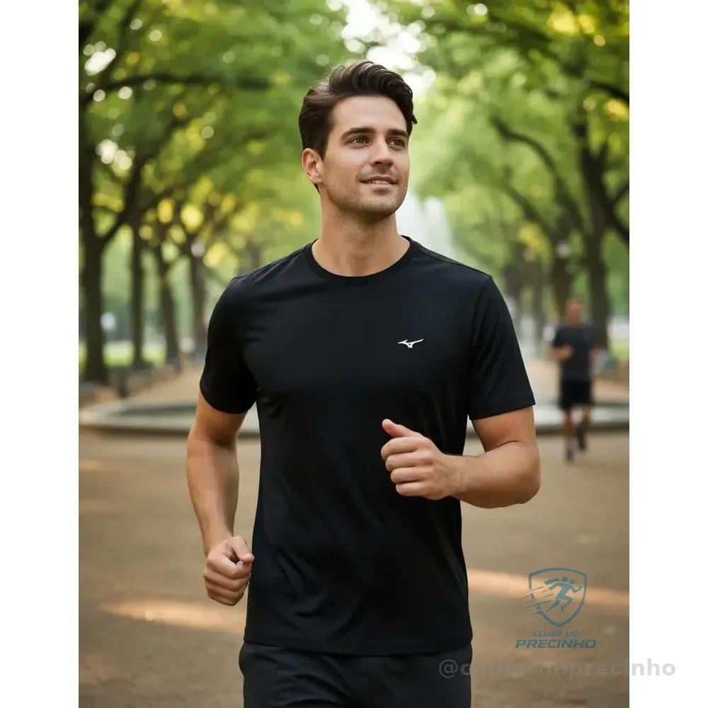 Camisa T-shirt Mizuno  Mizuno Masculino Dryfit Preto Liso G