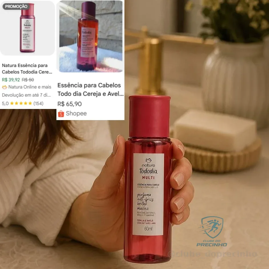 Essência Para Cabelos Natura Tododia Cereja E Avelã 60ml
