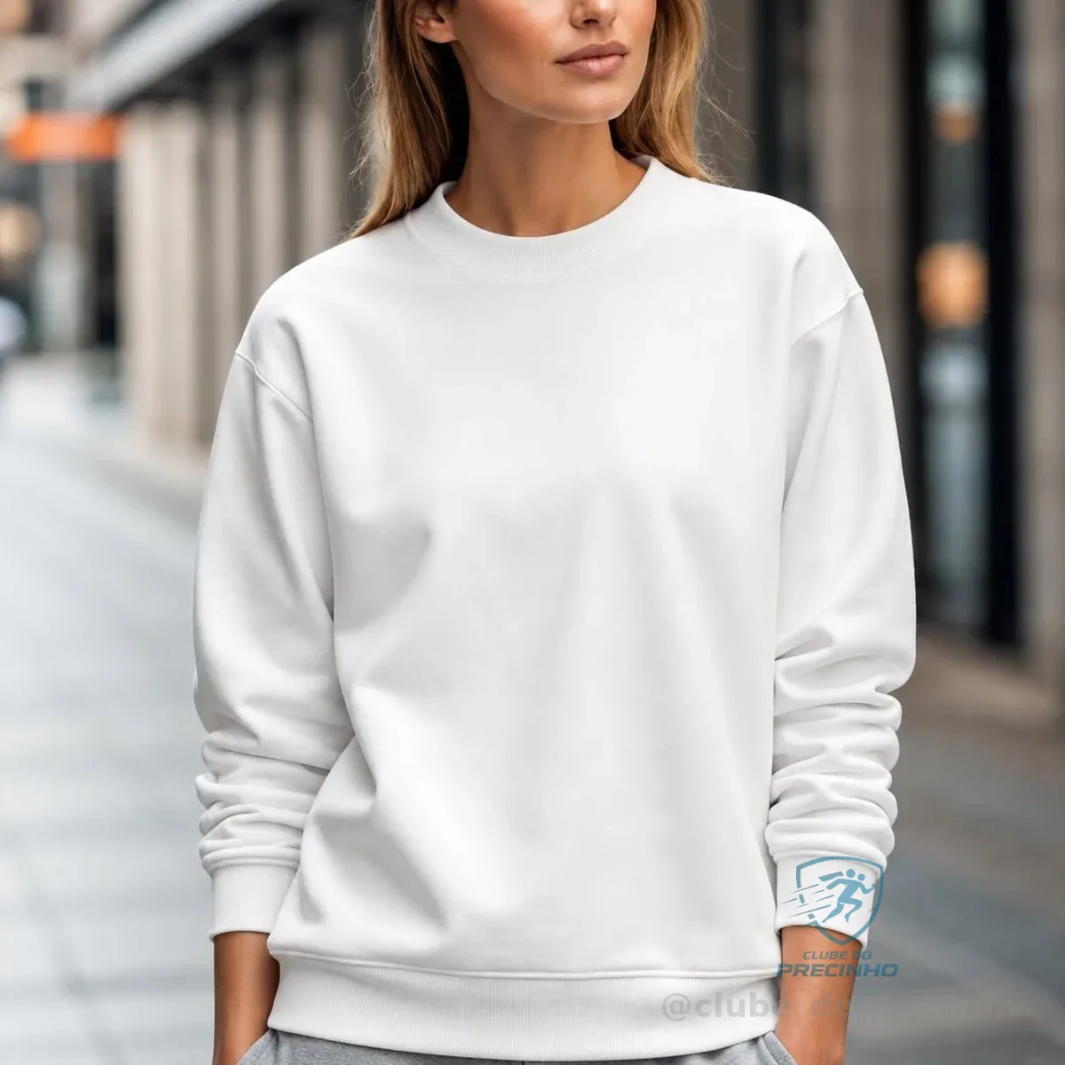 Moletom Gola Careca Liso Feminino