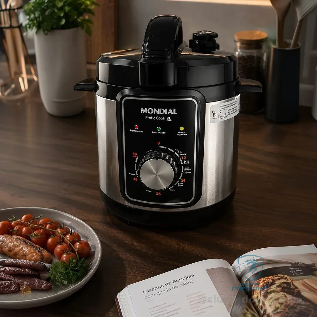 Panela de Pressão Elétrica 3L Mondial 700W - PE-47-3L-I 220V