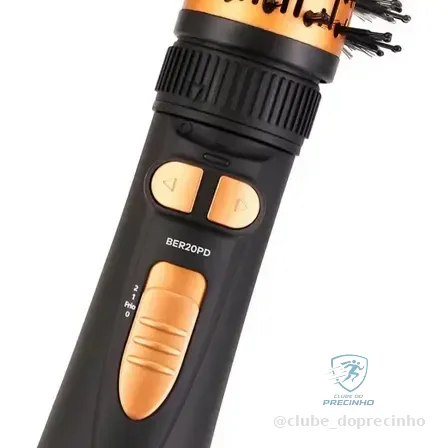 Escova Rotativa Britânia Ber20pd 3 Temperaturas Cor Preto e Dourado