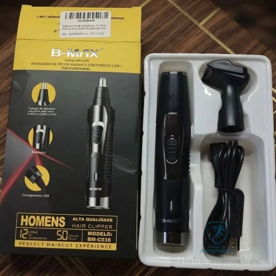 Maquina Aparador De Pelos Profissional Nariz Cabelo Bigode Cor Preto