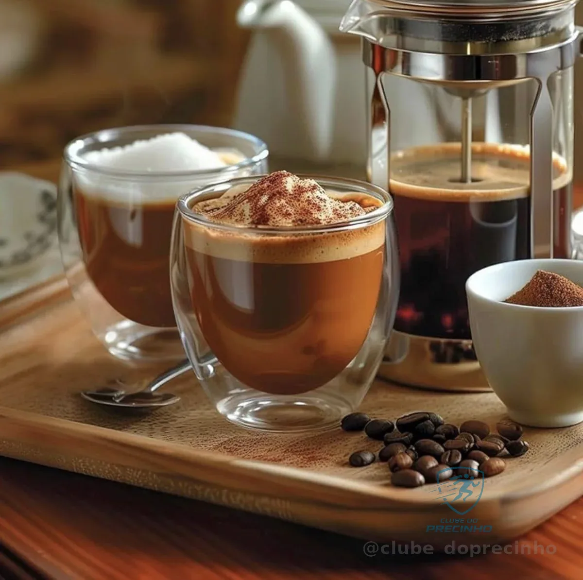 Conjunto com 6 Xícaras de 80ml Vidropara Café de Parede Dupla