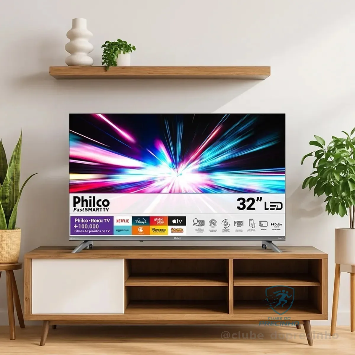 Smart TV 32" Philco Roku TV Dolby Áudio HDR10 P32CRB