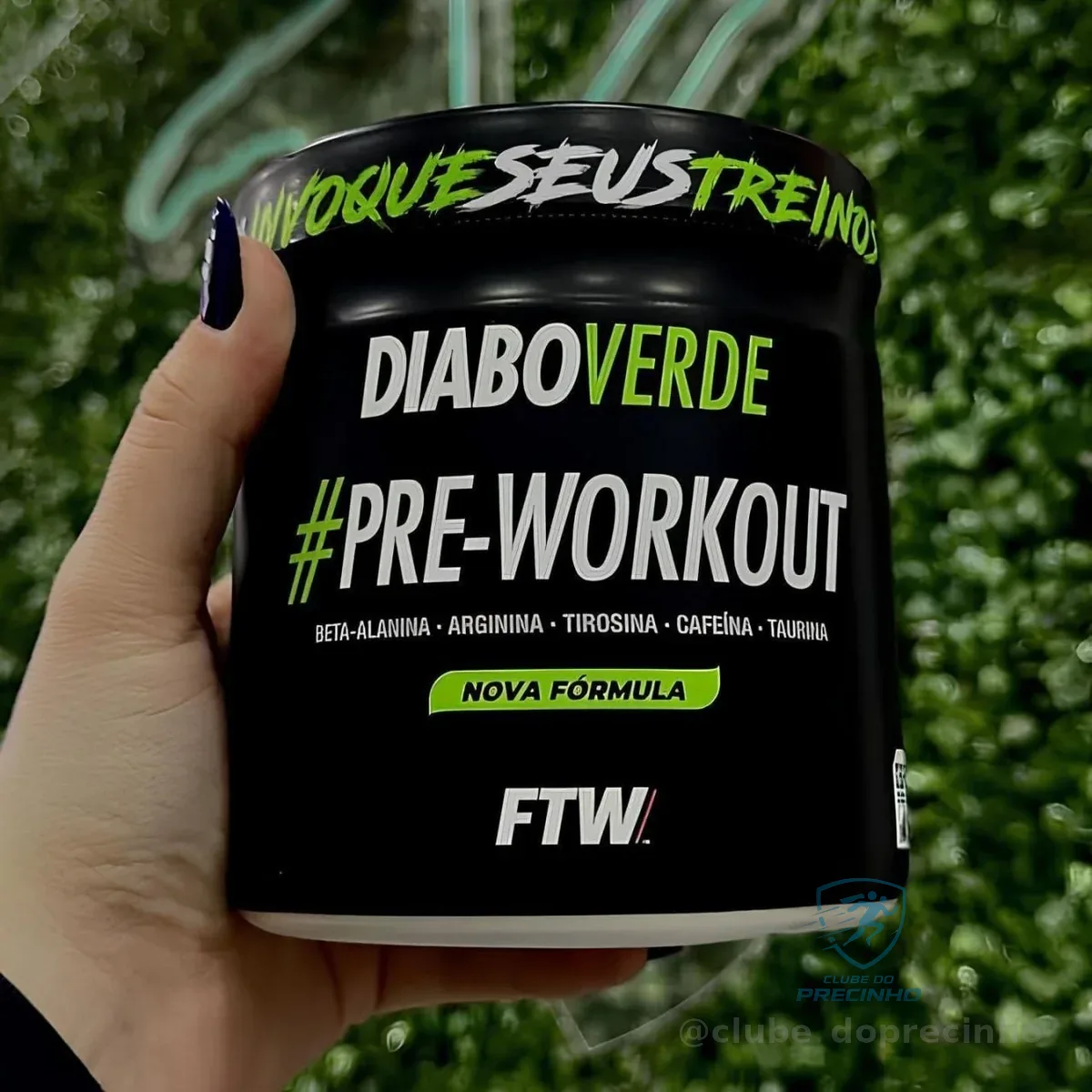 Pré Treino Pre Workout DIABO VERDE Pote 150g Sabor Cereja Ice FTW