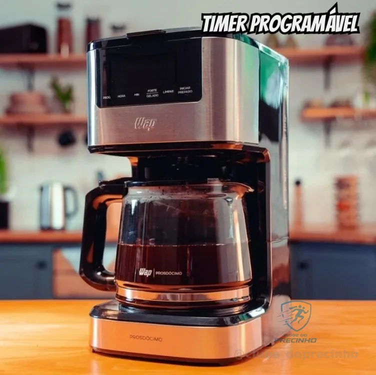 Wap Cafeteira Elétrica Digital Aroma Wcd1500, 1,5 Litros Com Timer Programável E Suporte  900w 127v