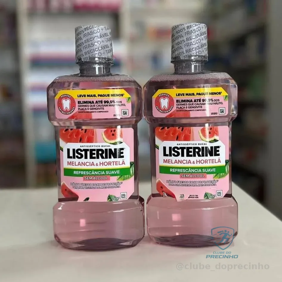 Listerine Enxaguante Bucal Melancia & Hortelã Sem Álcool, 1L