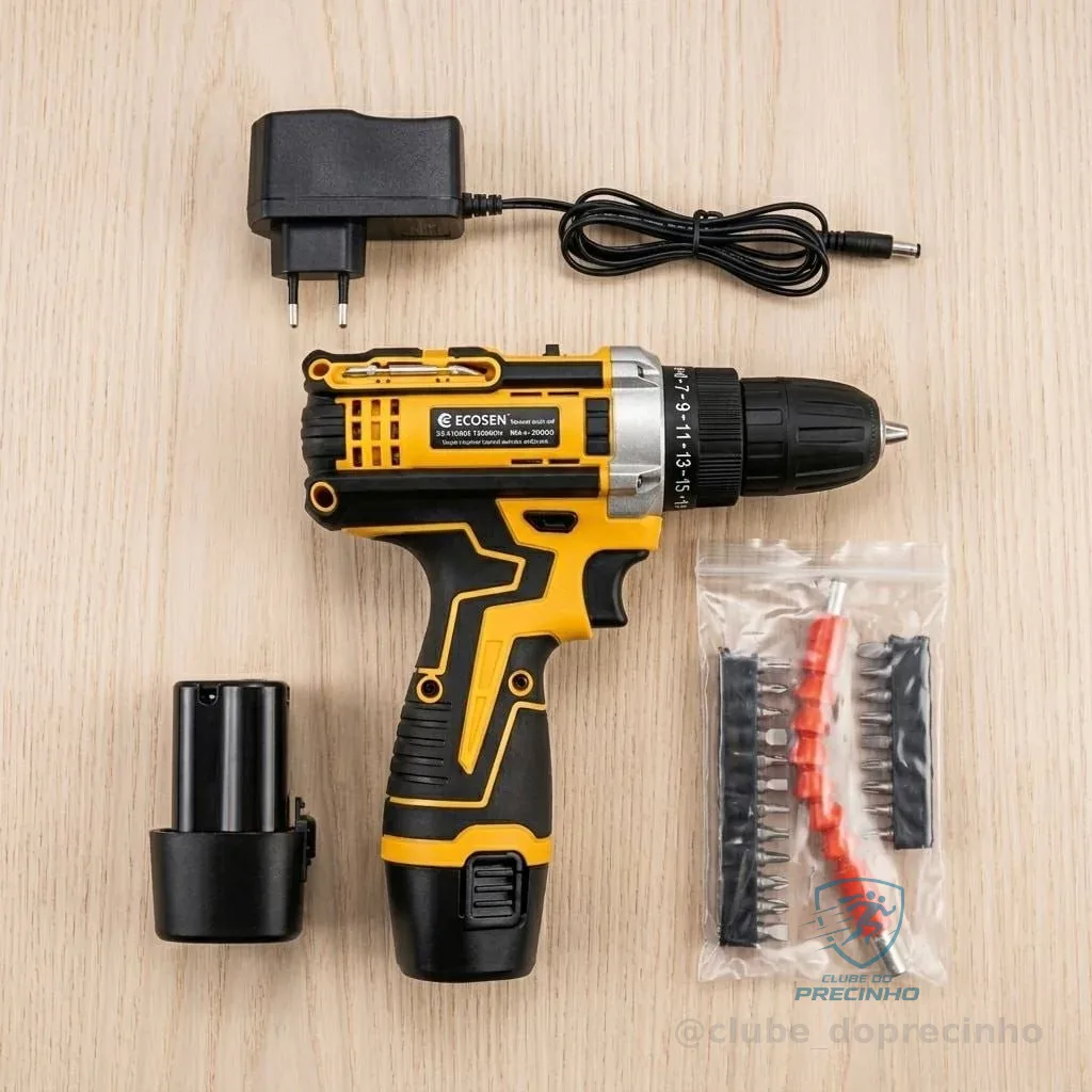 Parafusadeira Furadeira Sem Fio De 10mm 3/8 2 Bateria Lítio