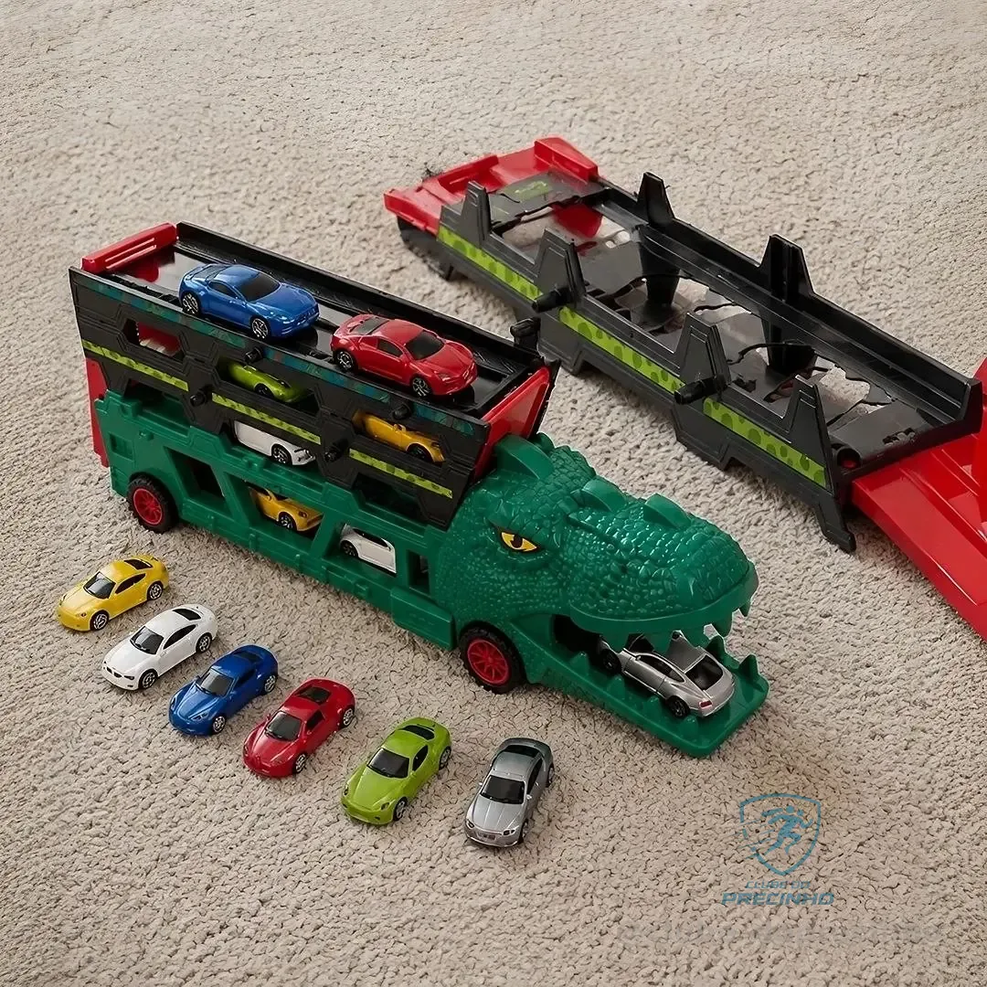Lançador Dino Truck Super Carrinhos Caminhão Cegonha Pista