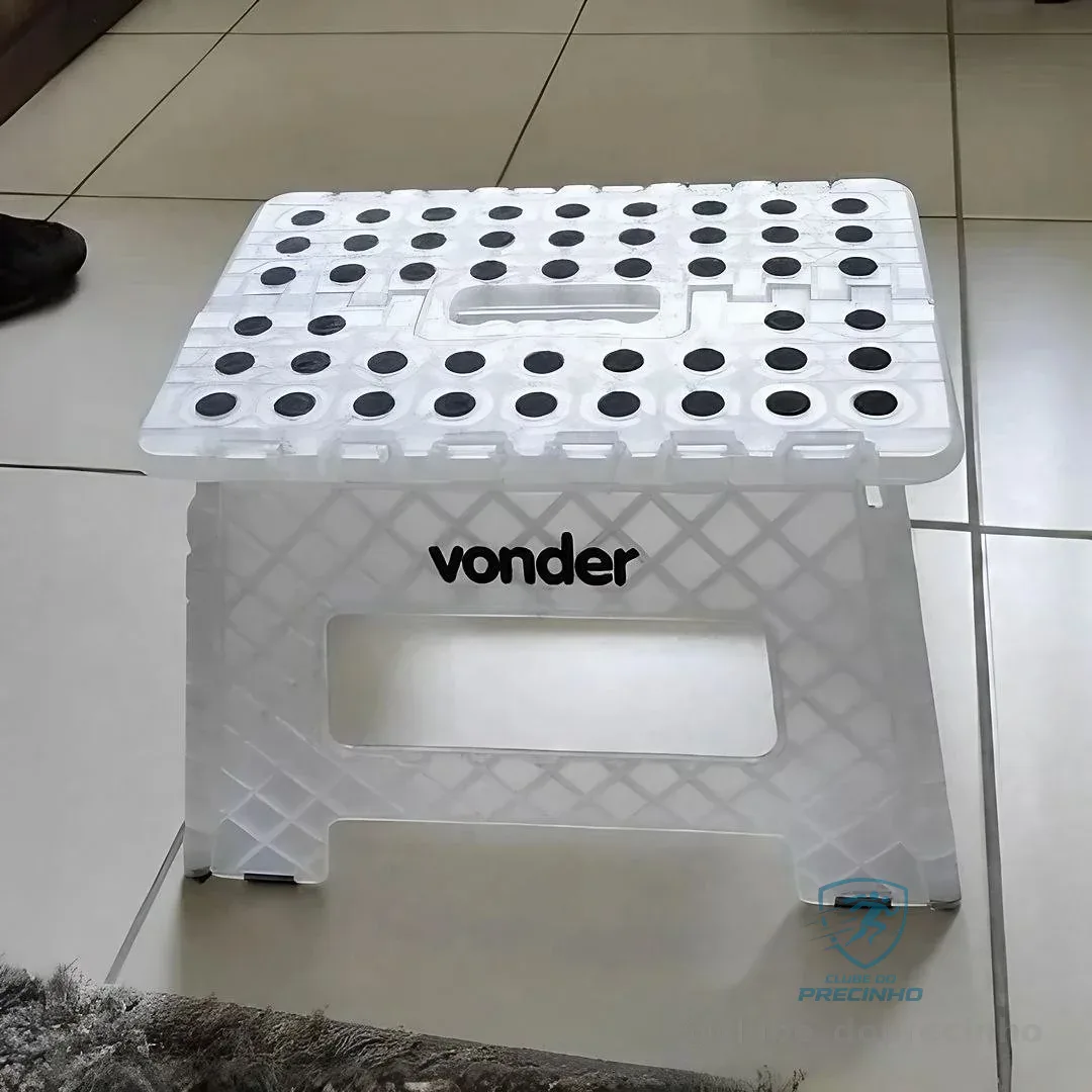 Vonder, Banqueta Plástica Dobrável, Branca, Altura 220 Mm