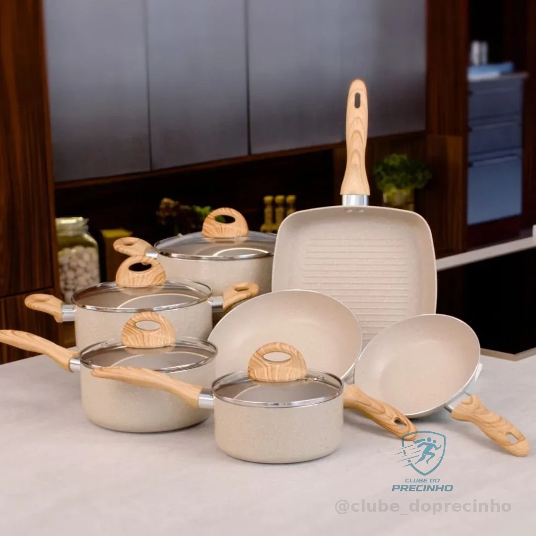 Jogo De Panelas 7 Ceramic Life Smart Plus Areia Brinox