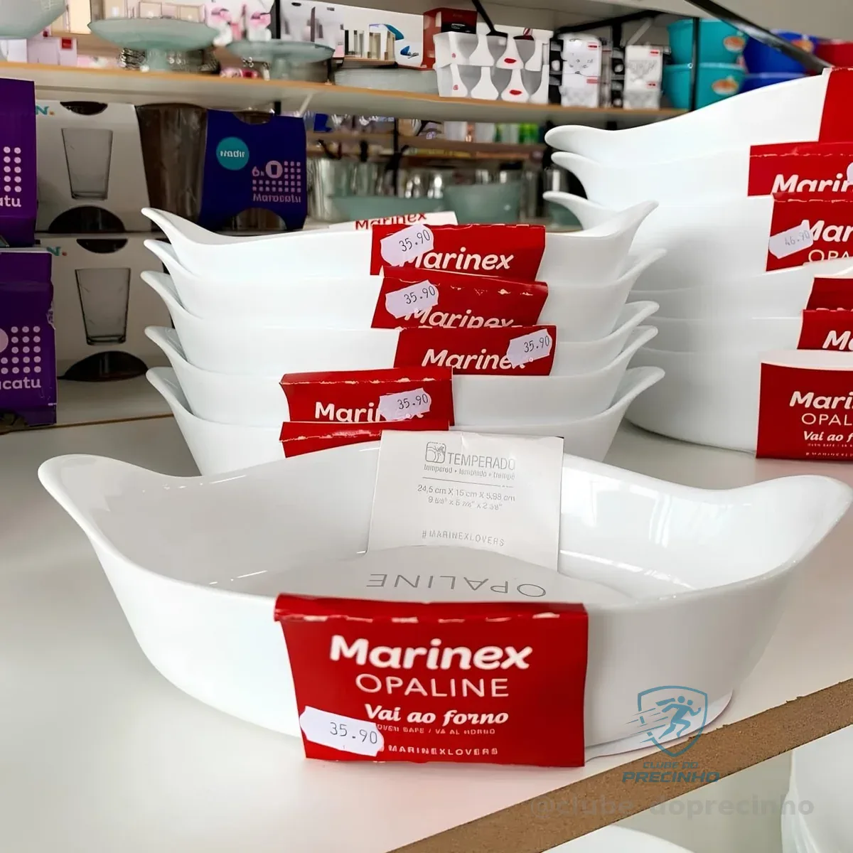 Marinex Conjunto de Assadeiras Oval Opaline 3 Peças Branco