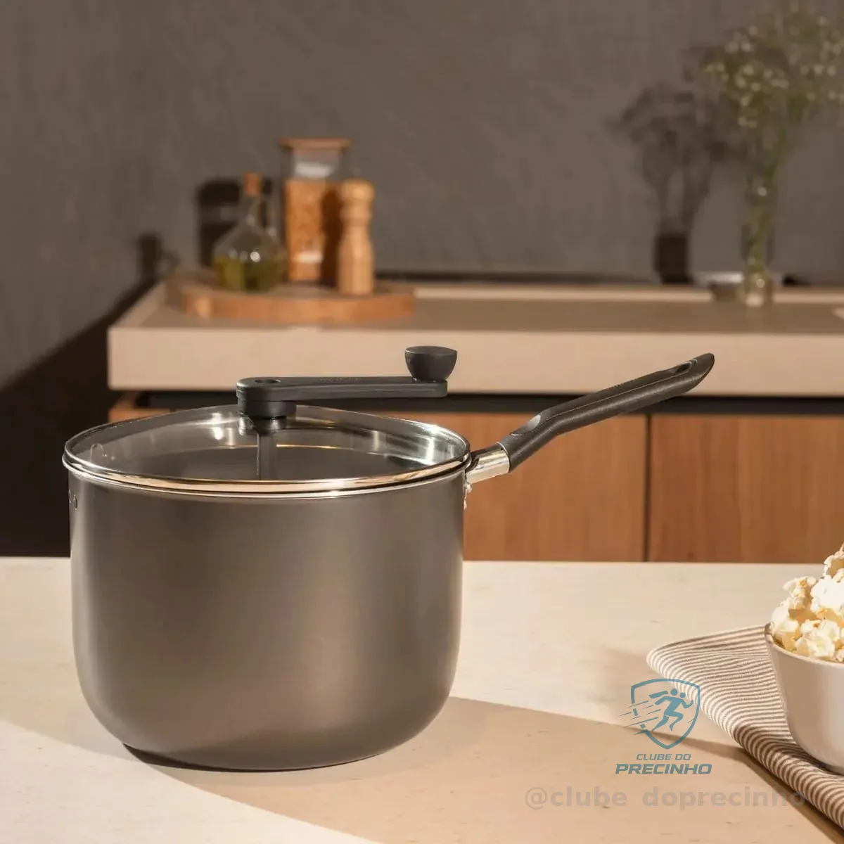 Pipoqueira Brinox Pic Poc com Revestimento Interno Antiaderente Pro-Flon Prata – 20 cm