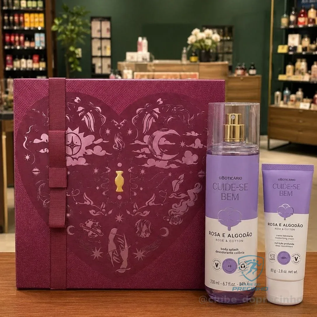 Combo Presente Dia Dos Namorados Cuide-se Bem Rosa E Algodão