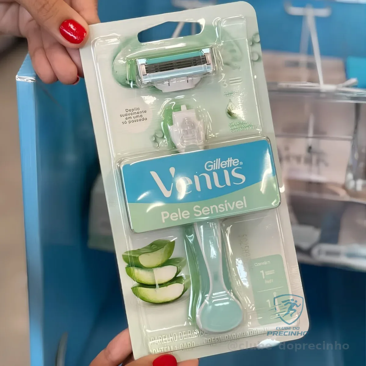 Gillette Venus Pele Sensível Aparelho de Depilar Recarregável com Aloe Vera, 1 Unidade