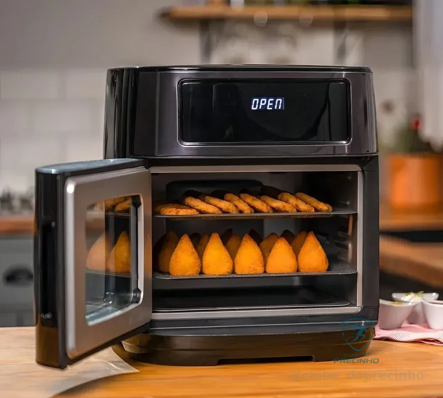 Fritadeira Elétrica Air Fryer Oven Black INOX WAP WAOD2 12 Litros 4 em 1