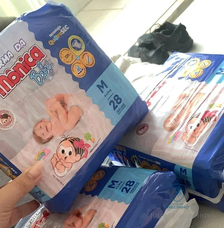 Fralda Turma da Mônica Baby Jumbo M 28 Unidades