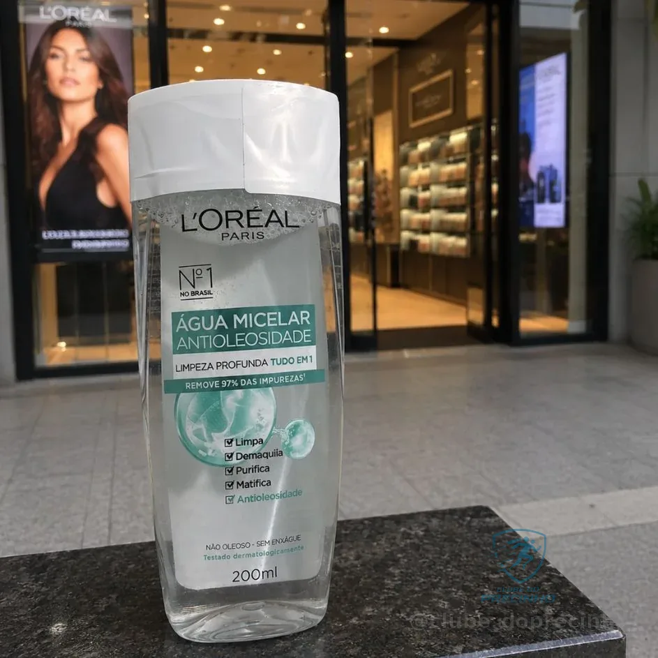 Água Micelar Efeito Matte L'Oréal Paris Solução de Limpeza Facial, 200ml