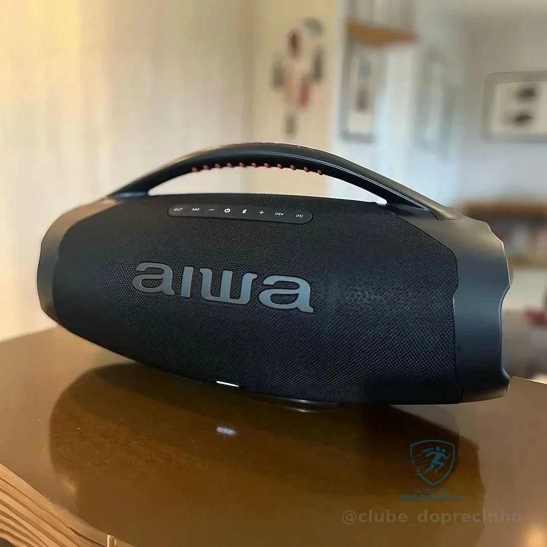 Caixa De Som Boombox Aiwa AWS-BBS-01B 200w IP66 30hs De Bateria