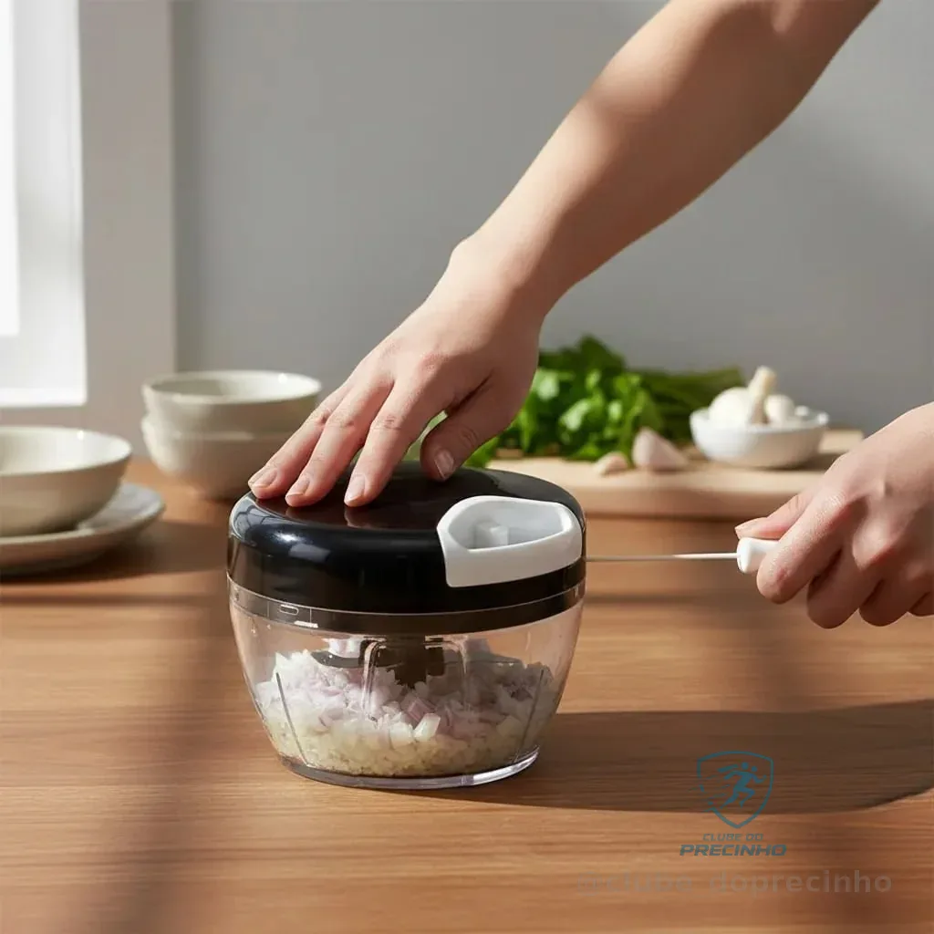 Mini Processador E Triturador De Alimentos Alho Cebola 500ml