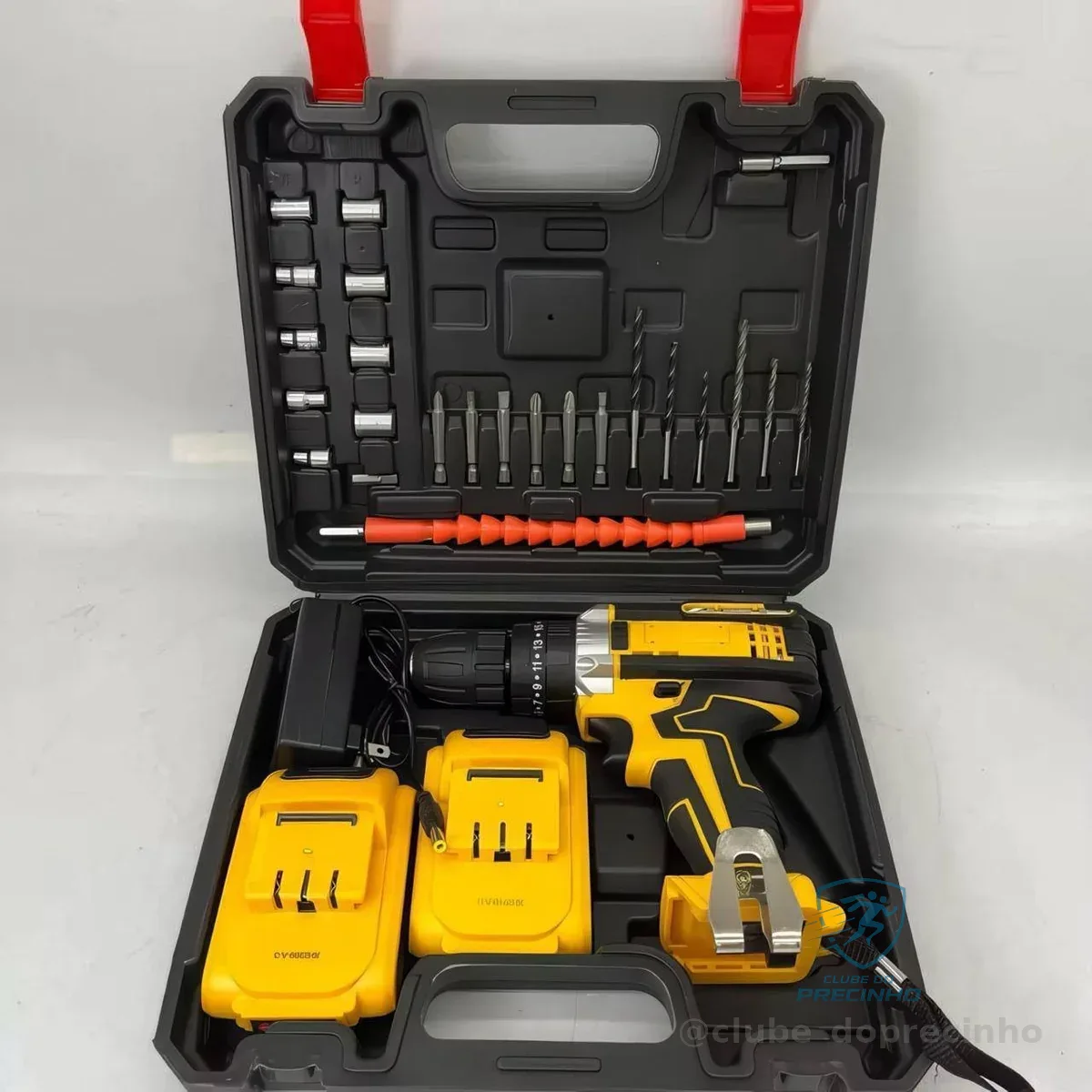 Parafusadeira Furadeira 48v Profissional 2 Baterias Sem Fio Cor Amarelo