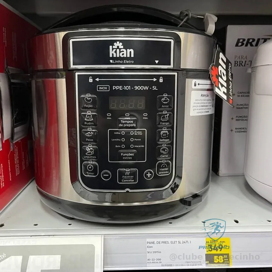 Panela De Pressão Elétrica 5 Litros Kian Inox PPE-101 127V