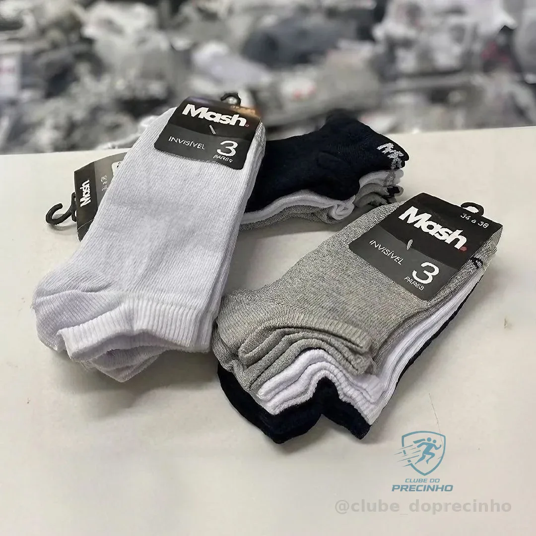 Kit 10 Pares Meias Mash Invisível Esportiva Algodão Original