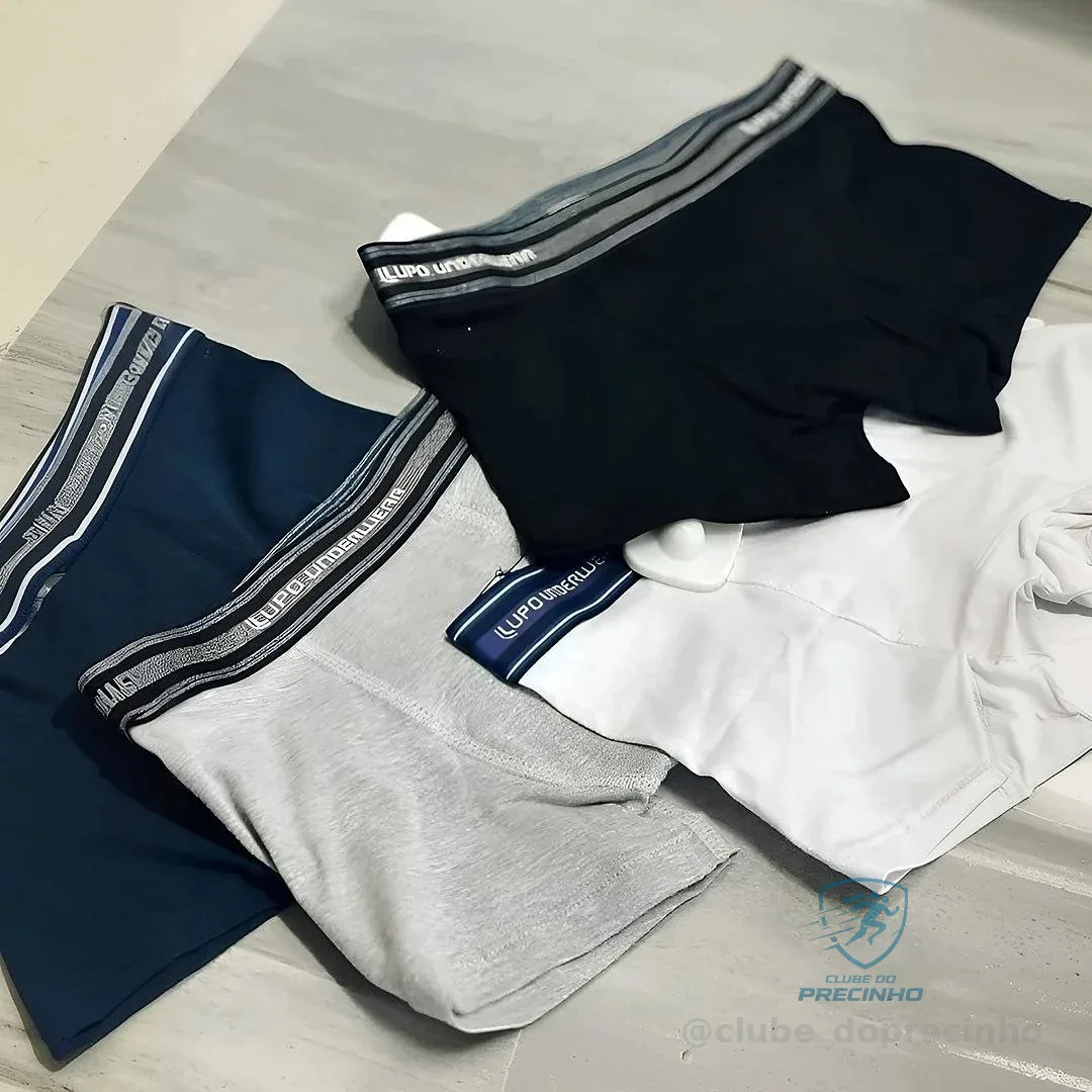 Kit 4 Cuecas Boxer Lupo Algodão Confortável Box Original