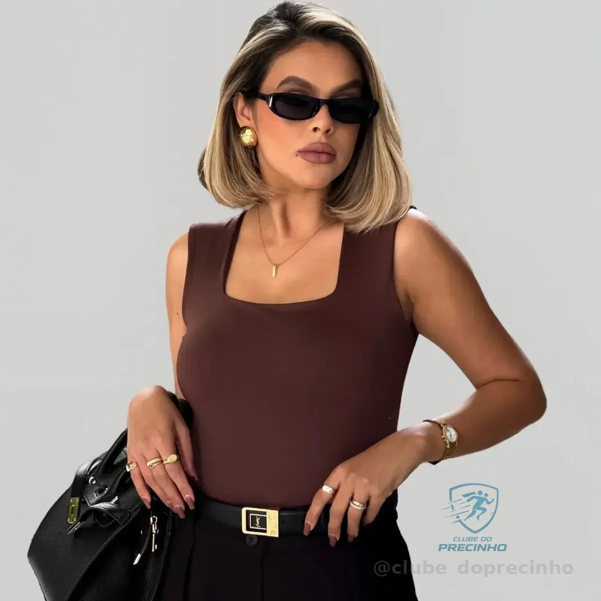 Blusa Regata Feminino Decote Quadrado Alça Grossa Casual