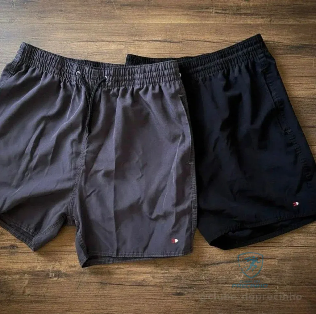 Kit 2 Shorts Bermuda Tactel Elástico Sandrini Academia Sport