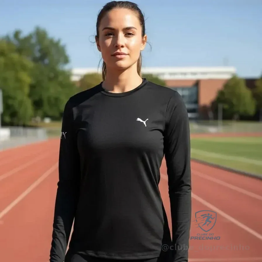 Camiseta Térmica Puma UV50+ Manga Longa Feminina Adulto