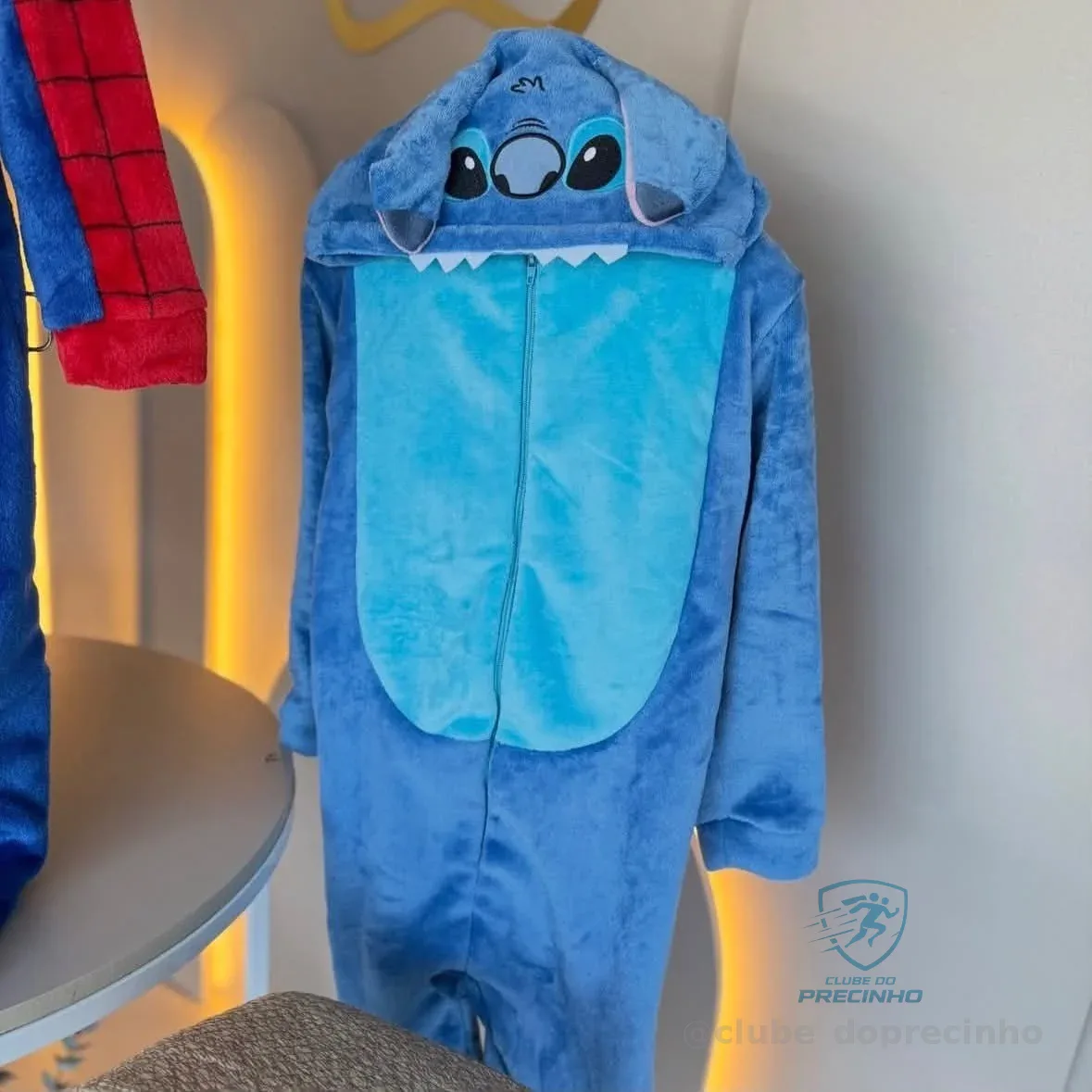 Pijama Macacão Kigurumi Stitch Feminino Adulto Plush Zíper