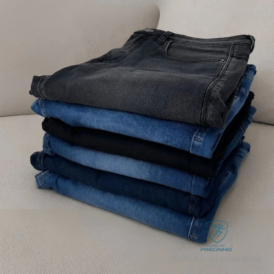 Kit 3 Calças Jeans Masculina Premium Skinny Tradicional Nf
