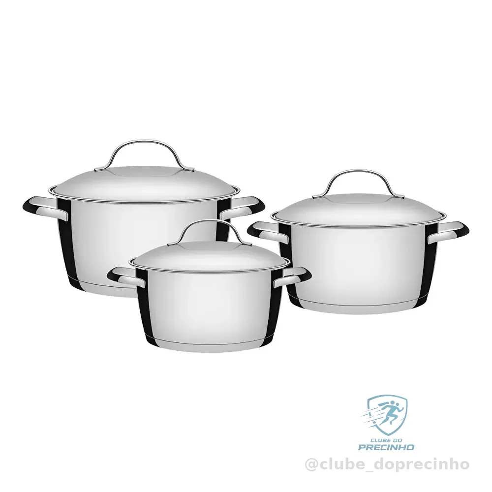 Jogo De Panelas Tramontina Inox Fundo Triplo Allegra 3 Pç
