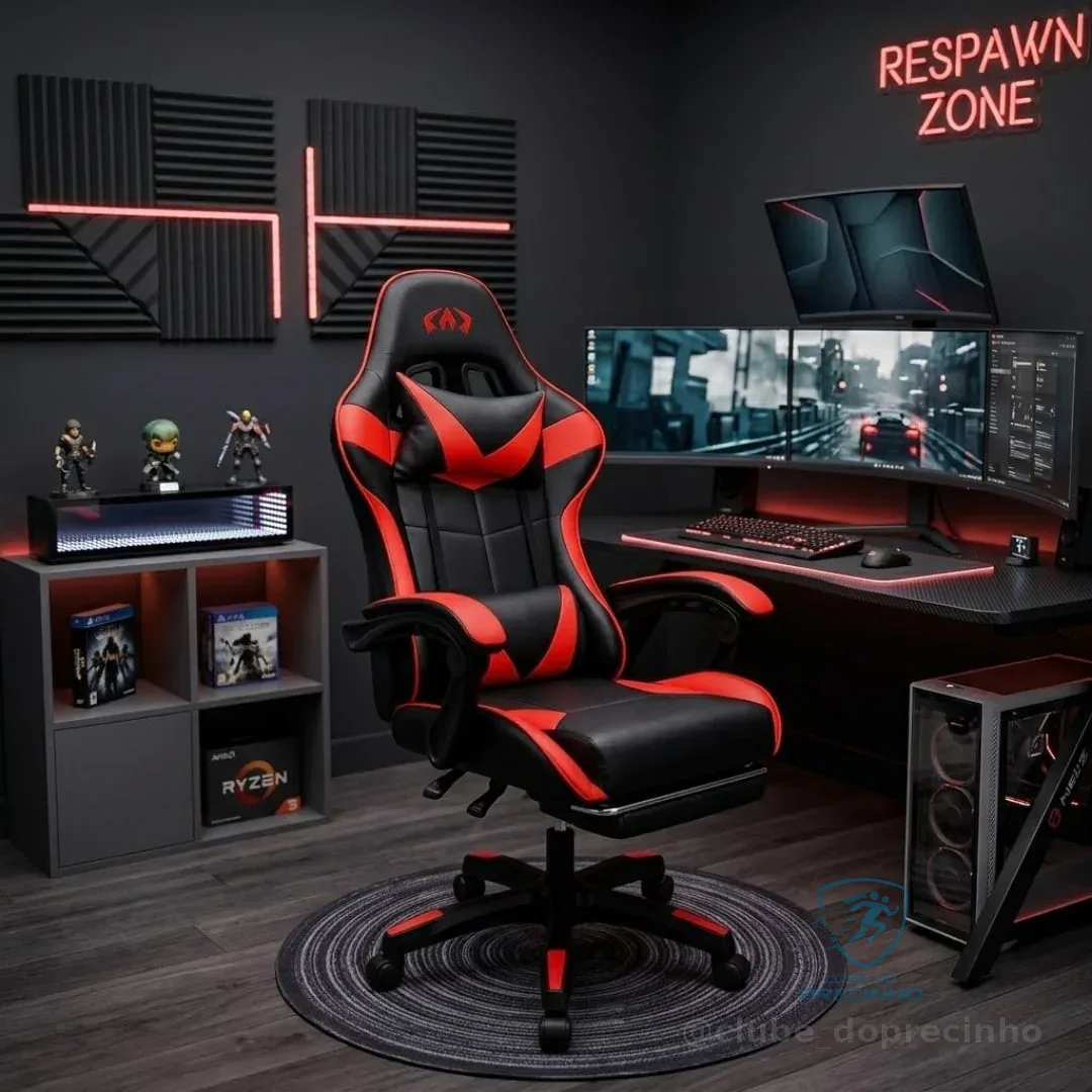 Cadeira Gamer Ergonomica Reclinavel Apoio Pes