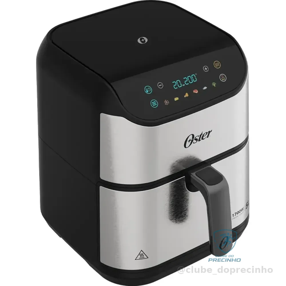 Fritadeira Digital Inox Oster 5l Com Painel Touch Cor Prateado