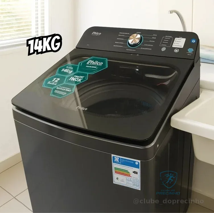 Máquina de Lavar 14 Kg Philco PLR14B 12 Programas de Lavagem 220V