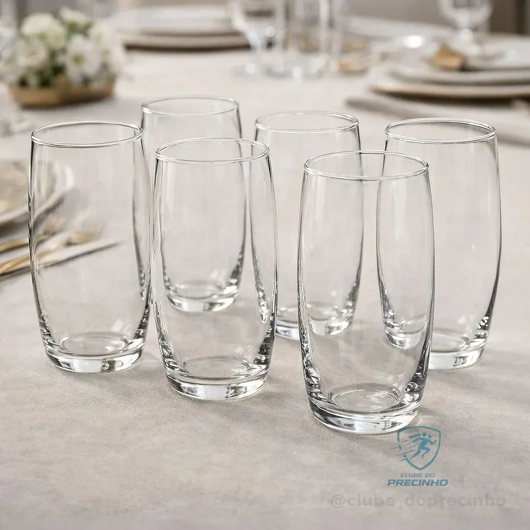 NADIR Jogo de Copos de Vidro 300ml 6pçs - Oca Long Drink